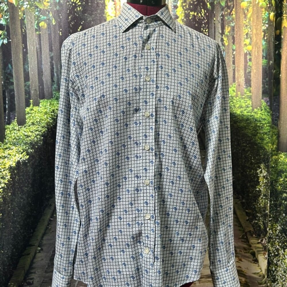 Etro 39 Paisley Mens Button Up Shirt Size M